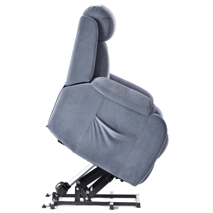 Lift Chair Light Blue Soft Chair Anti-Skid Australia Cashmere Fabric Lift Recliner