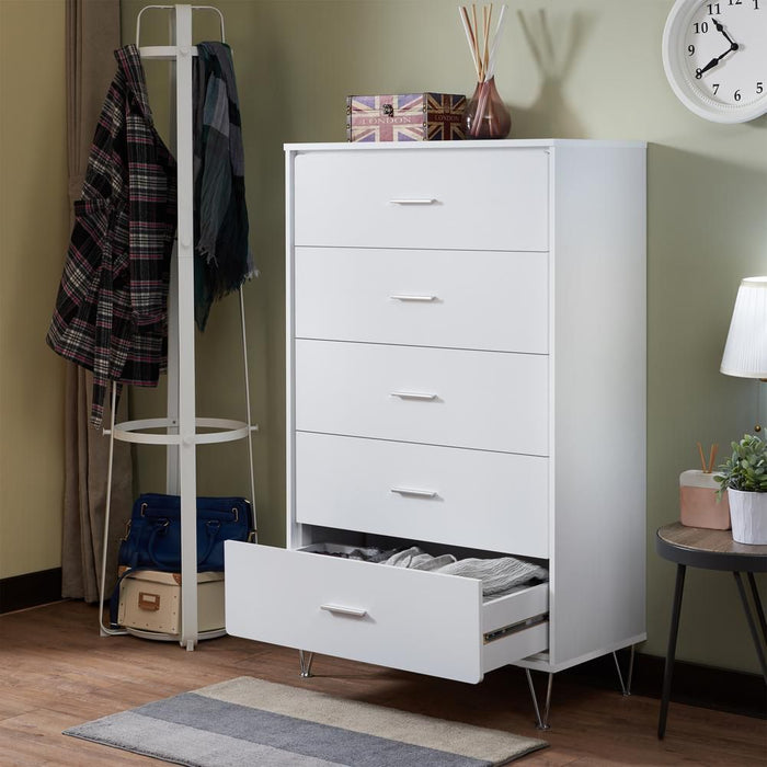 White 5-Drawer Chest of Drawers