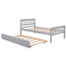 Twin Bed with Trundle, Platform Bed Frame with Headboard and Footboard, for Bedroom Small Living Space,No Box Spring Needed,Grey | lowrysfurniturestore