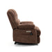 Lift Chair Brown Chenille 23" Seat Width and High Back Large Size Power Lift Recliner with 8-Point Vibration Massage and Lumbar Heating lowrysfurniturestore