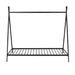 House Bed Tent Bed Frame Twin Size Metal Floor Play House Bed with Slat for Kids Girls Boys , No Box Spring Needed Black lowrysfurniturestore