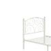 Twin White Flower Sturdy Metal Bed Frame with Headboard and Footboard lowrysfurniturestore
