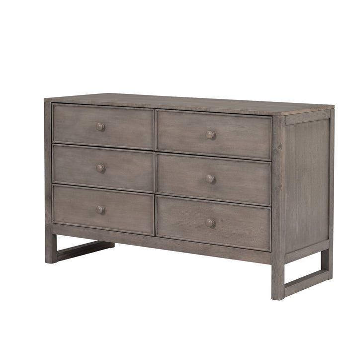 Rustic Wooden Dresser with 6 Drawers,Storage Cabinet for Bedroom,Anitque Gray | lowrysfurniturestore