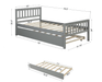 Twin Bed Gray with Trundle, Platform Bed Frame with Headboard and Footboard lowrysfurniturestore