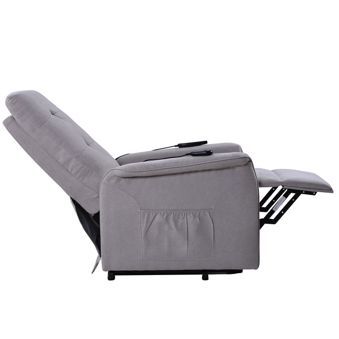 Lift Chair Light Gray with Adjustable Massage Function Recliner Chair