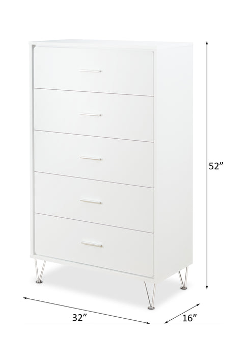 White 5-Drawer Chest of Drawers