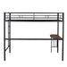 Black Twin Metal Black Bunk Bed with Desk Ladder and Guardrails lowrysfurniturestore