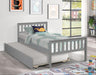 Twin Bed Gray with Trundle, Platform Bed Frame with Headboard and Footboard lowrysfurniturestore