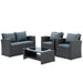 4 pc Dark Gray Rattan Patio Furniture Set lowrysfurniturestore