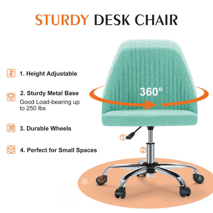 Green Home Office Desk Chair with Wheels | lowrysfurniturestore