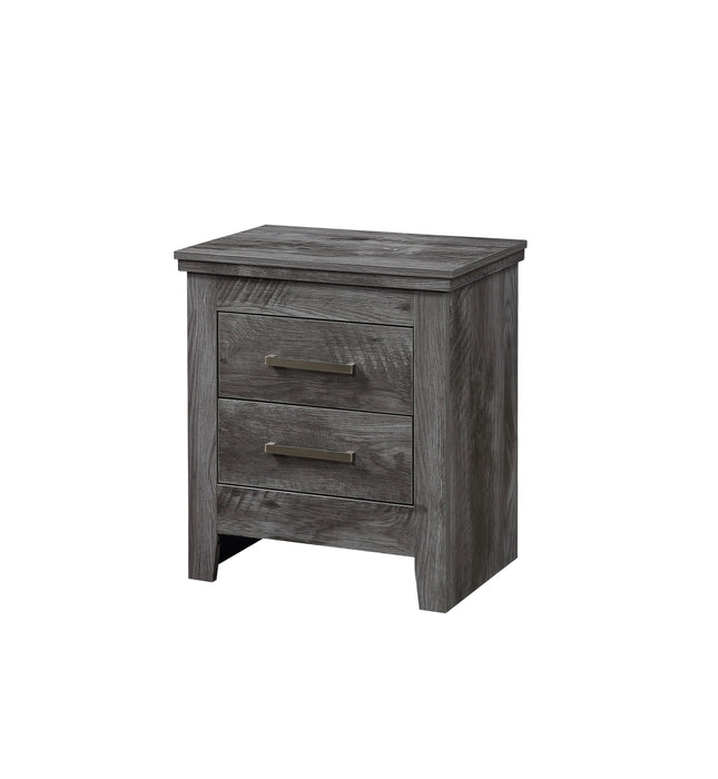 Rustic Gray Oak Nightstand with Drawer