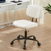 White PU Leather Low Back Task Chair Small Home Office Chair with Wheels | lowrysfurniturestore