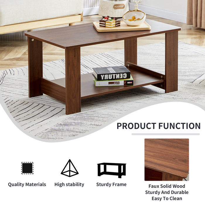 Walnut Modern colored Coffee Table, 19.6" x 35.4" x 16.5"