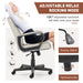 Gray Mid Back Office Desk Chair with Padded Armrests PU Leather Home Office Chair | lowrysfurniturestore