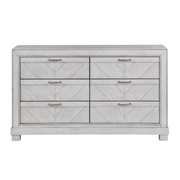 Montana gray six-drawer dresser, front view