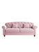 82" Velvet Pink Roll-up arm with buttons Living Room Apartment Studio Sofa | lowrysfurniturestore