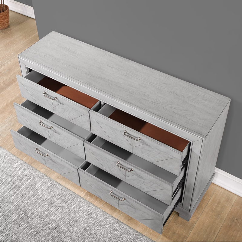 Montana dresser with all six drawers open