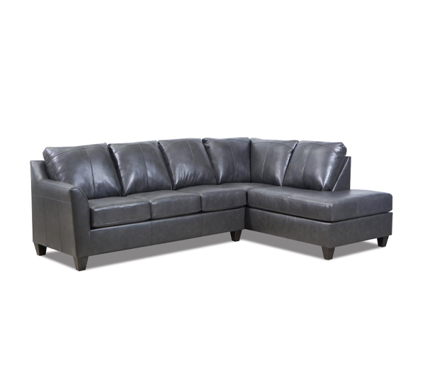 Soft Touch Fog Leather Sectional | lowrysfurniturestore