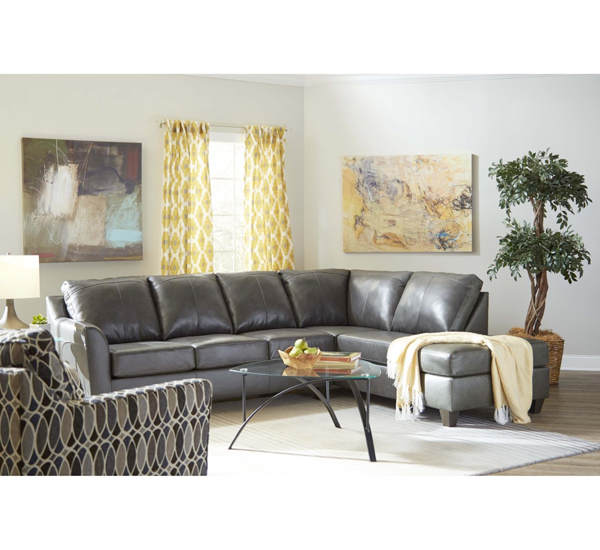 Soft Touch Fog Leather Sectional