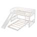 Twin Over Twin Bunk Bed with Slide and Ladder, White(OLD SKU :LP000514AAK)