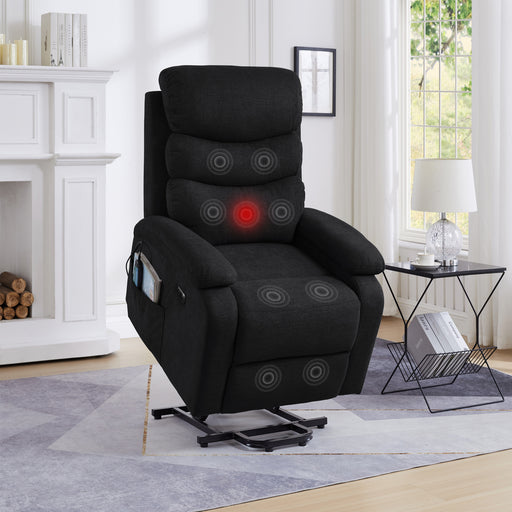 Lift Chair Dark Gray with Message Soft Fabric USB Port lowrysfurniturestore