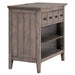 Vintage Storage Nightstand with 1 Drawer and 2 Open Shelves,Charging Design, Brown