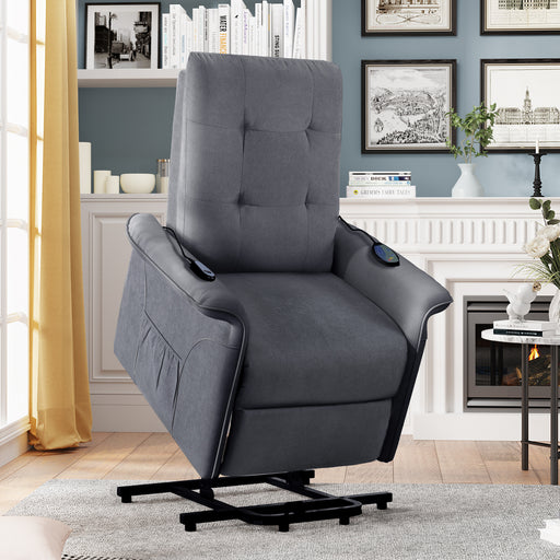 Lift Chair Dark Gray with Adjustable Massage Function Recliner Chair lowrysfurniturestore