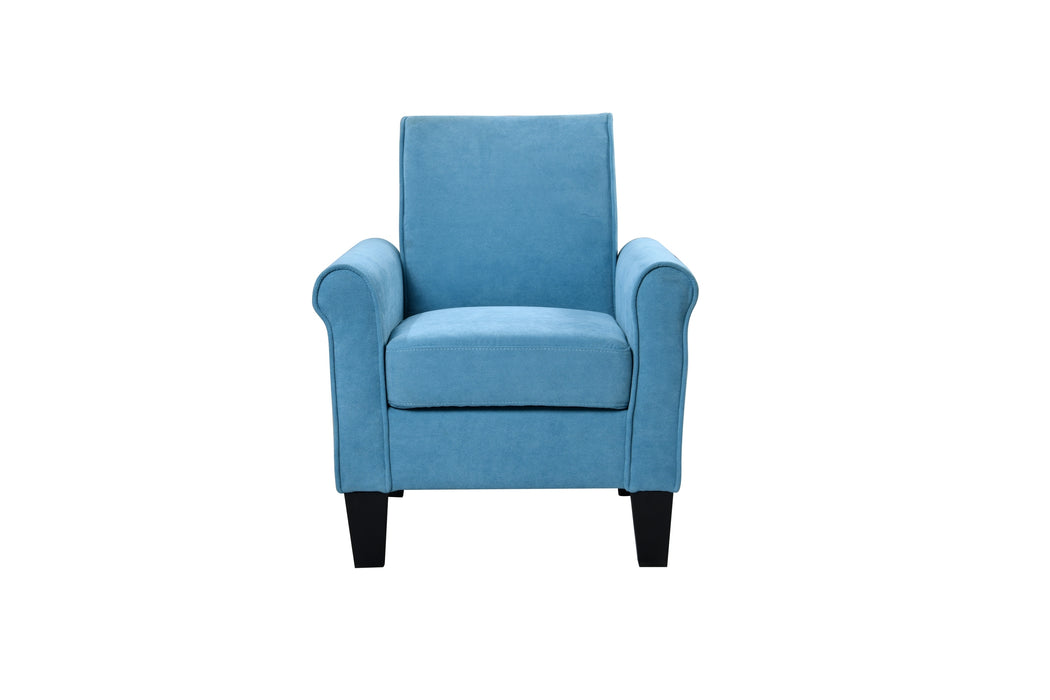 Accent Chairs, Comfy Sofa Chair, Armchair for Reading, Living Room, Bedroom, Office, Waiting Room, Linen fabric, Light Blue