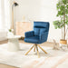 Dark Blue Velvet Contemporary High-Back Upholstered Swivel Accent Chair lowrysfurniturestore