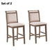 3-Piece Wood Counter Height Drop Leaf Dining Table Set with 2 Upholstered Dining Chairs for Small Place, Brown