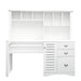 Home Office Computer Desk with Hutch, Antiqued White finish lowrysfurniturestore