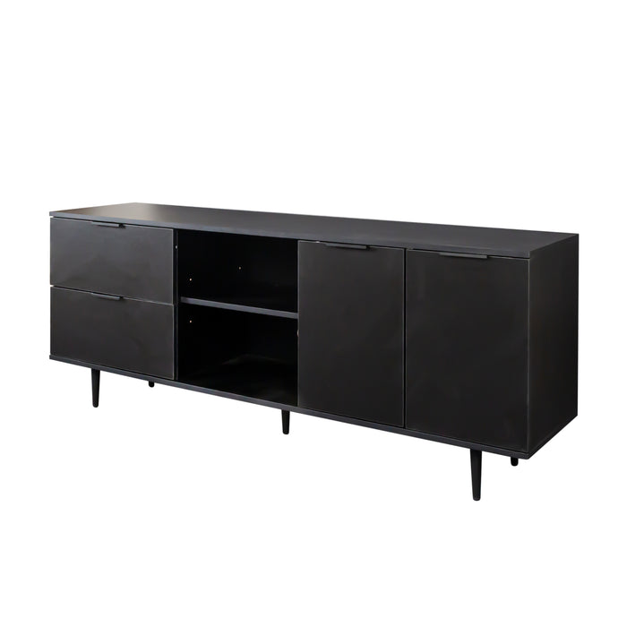 TV Stand Use in Living Room Furniture , high quality particle board,Black | lowrysfurniturestore