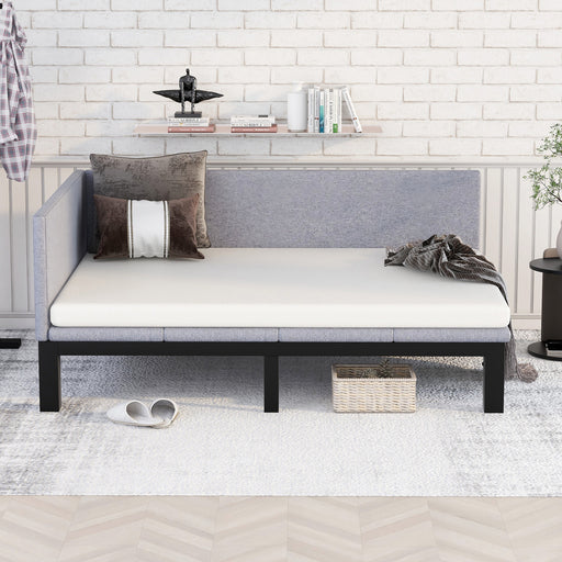 Full Daybed Upholstered Frame Linen-Gray | lowrysfurniturestore