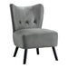 Unique Style Gray Velvet Covering Accent Chair Button-Tufted Back Brown Finish Wood Legs Modern Home Furniture | lowrysfurniturestore