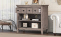 Vintage Storage Nightstand with 1 Drawer and 2 Open Shelves,Charging Design, Brown