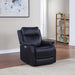 Ocean Blue Leatherette Clean Contemporary Dual-Power Recliner Power Footrest Power Headrest lowrysfurniturestore