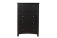 Black 5 Drawer Chest of Drawers Contemporary lowrysfurniturestore