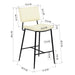 Faux Leather Counter Bar Stools with Metal Legs, Set of 2, Cream | lowrysfurniturestore