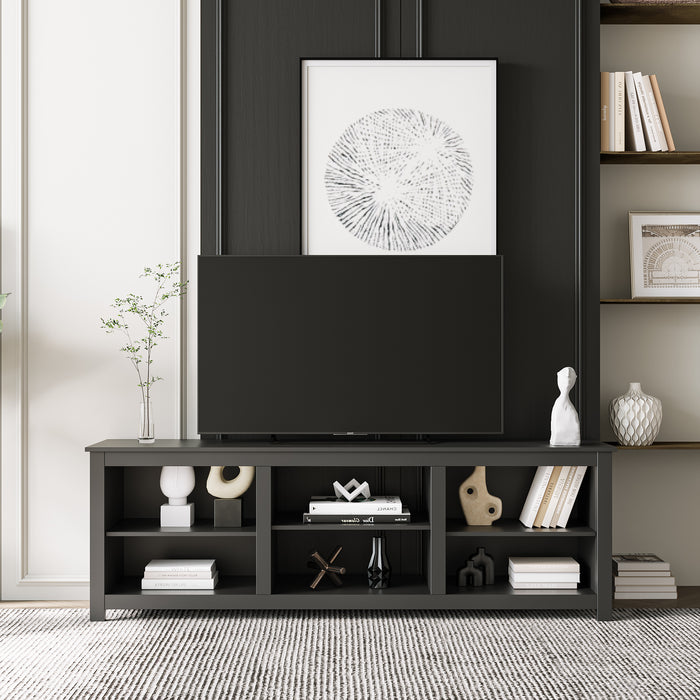 Living room TV stand furniture with 6 storage compartments and 1 shelf cabinet, high-quality particle board