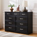 Bedroom dresser, 9 drawer long dresser with antique handles, wood chest of drawers for kids room, living room, entry and hallway, Black, 47.2'' W x 15.8'' D x 34.6'' H. | lowrysfurniturestore