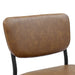 Pu Faux Leather Bar Stools Set of 2, Pub Barstools with Back and Footrest, Brown (18.25"x20“x38.5”）