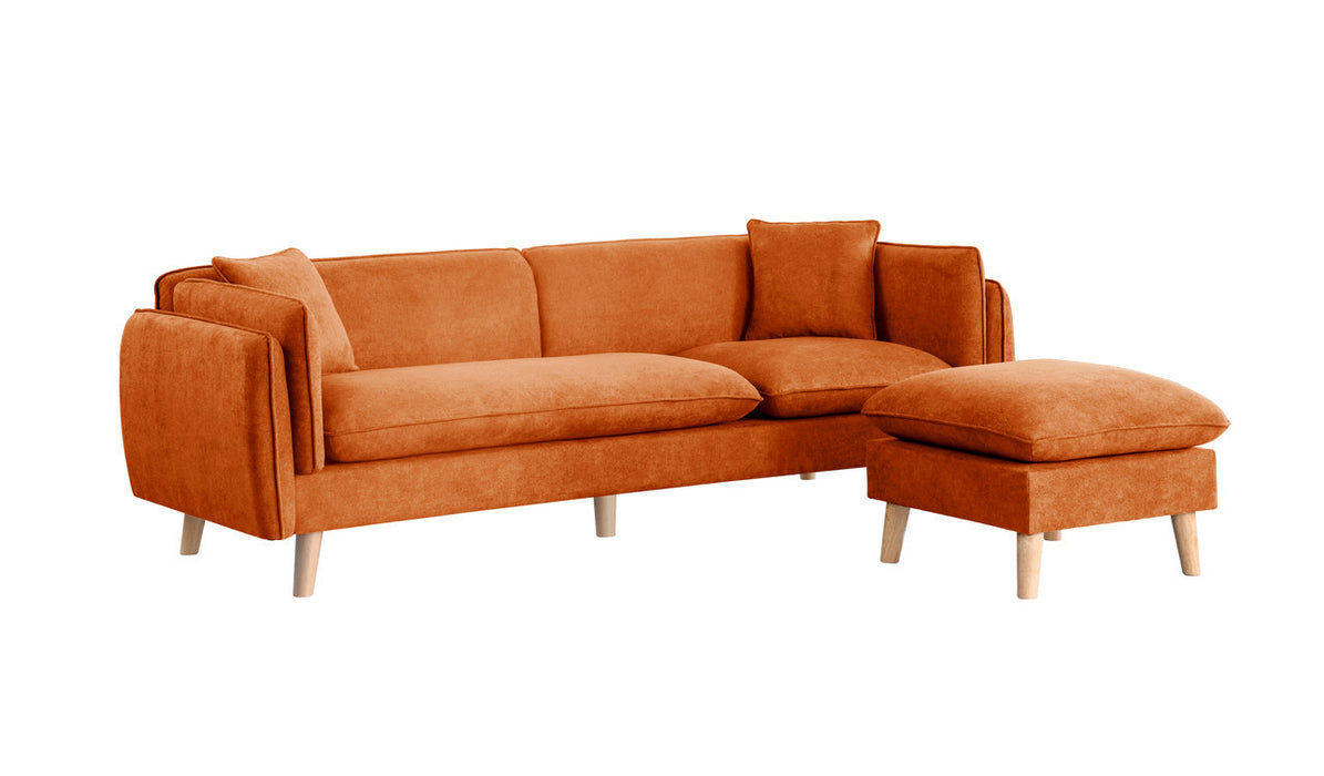 Brayden Orange Fabric Sectional Sofa Chaise