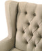 Irwin Beige Linen Button Tufted Wingback Chair lowrysfurniturestore