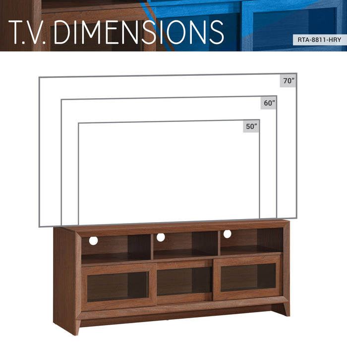Modern TV Stand with Storage for TVs Up To 60", Hickory | lowrysfurniturestore
