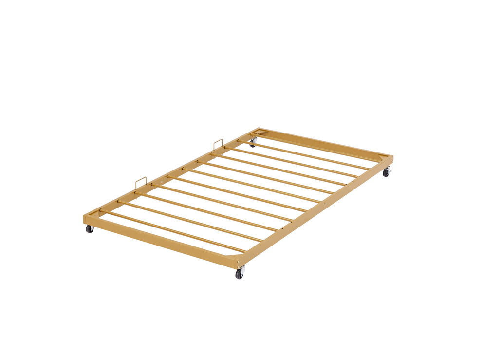 Twin Daybed, Metal Frame with Trundle Twin, Golden Color | lowrysfurniturestore