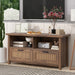 TV Stand,Two doors of TV cabinet, used for TV cabinet with a maximum size of 55 inches, rattan cabinet door, slide rail design, modern TV cabinet, yellow