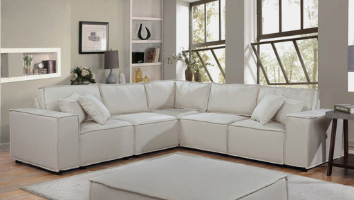 Jenson Modular Sectional Sofa in Beige Linen lowrysfurniturestore