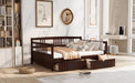 Full Size Daybed Wood Bed with Two Drawers,Espresso（OLD SKU:LP000058AAP）