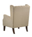 Irwin Beige Linen Button Tufted Wingback Chair lowrysfurniturestore