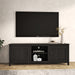 TV Stand Storage Media Console Entertainment Center,Tradition Black,with doors lowrysfurniturestore